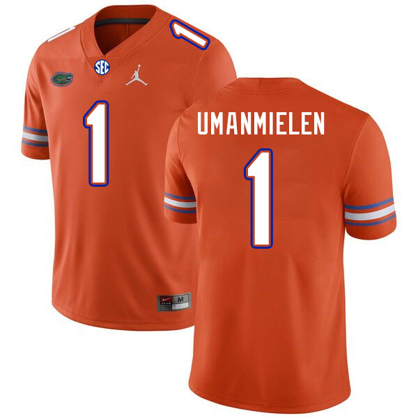 Men #1 Princely Umanmielen Florida Gators College Football Jerseys Stitched Sale-Orange